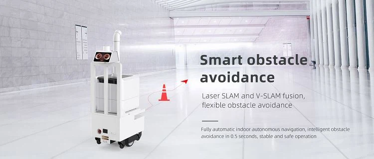 หุ่นยนต์พ่นยาฆ่าเชื้อ ใช้เทคโนโลยีนำทางอัจฉริยะ Laser SLAM + V-SLAM