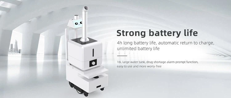 หุ่นยนต์พ่นยาฆ่าเชื้อ อายุการใช้งานแบตเตอรี่ยาวนาน