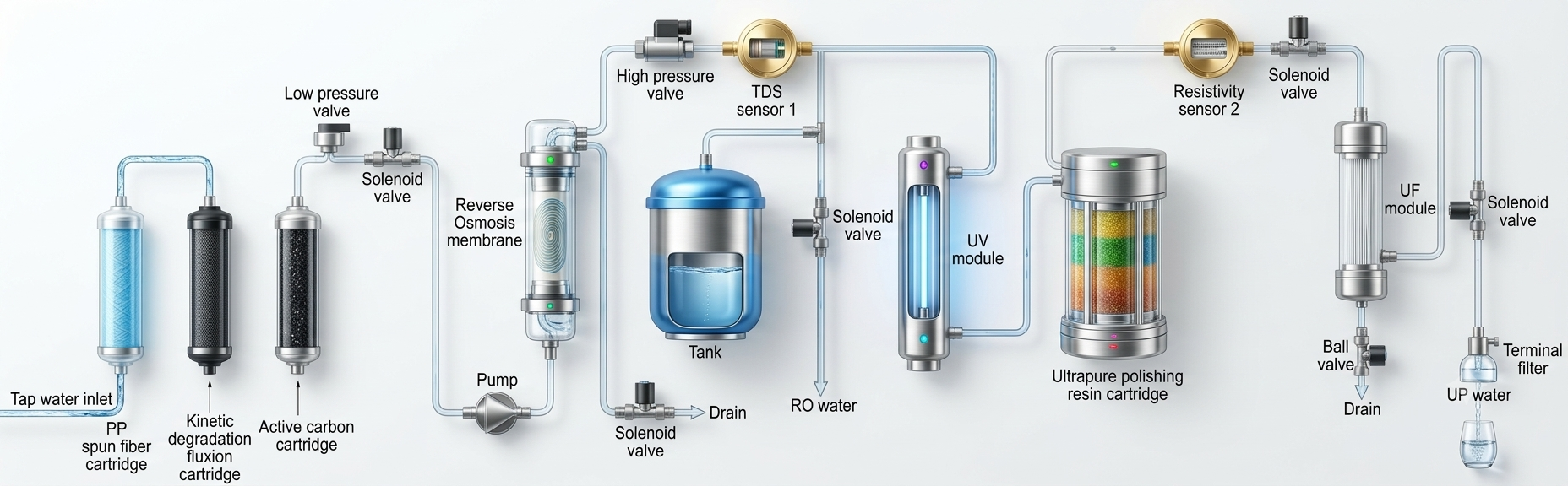 Flow Schematic TOKOSEI Water Purification System รุ่น Eco Series Flow Schematic TOKOSEI Water Purification System รุ่น Eco Series