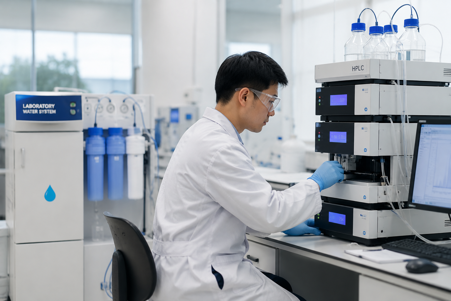ultra pure water for laboratory use การใช้ ultra pure water ในห้องแลป